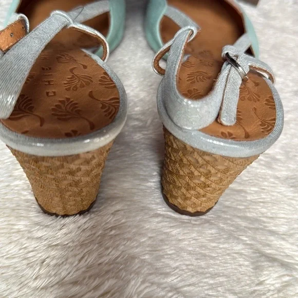 nib CHIE MIHARA Tatami Suede & Metallic Leather Slingback Heels size 7